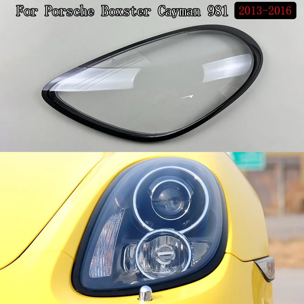 

For Porsche Boxster Cayman 981 2013-2016 Front Headlamp Transparent Cover Lamp Shade Headlight Shell Lampshade Lens Plexiglass