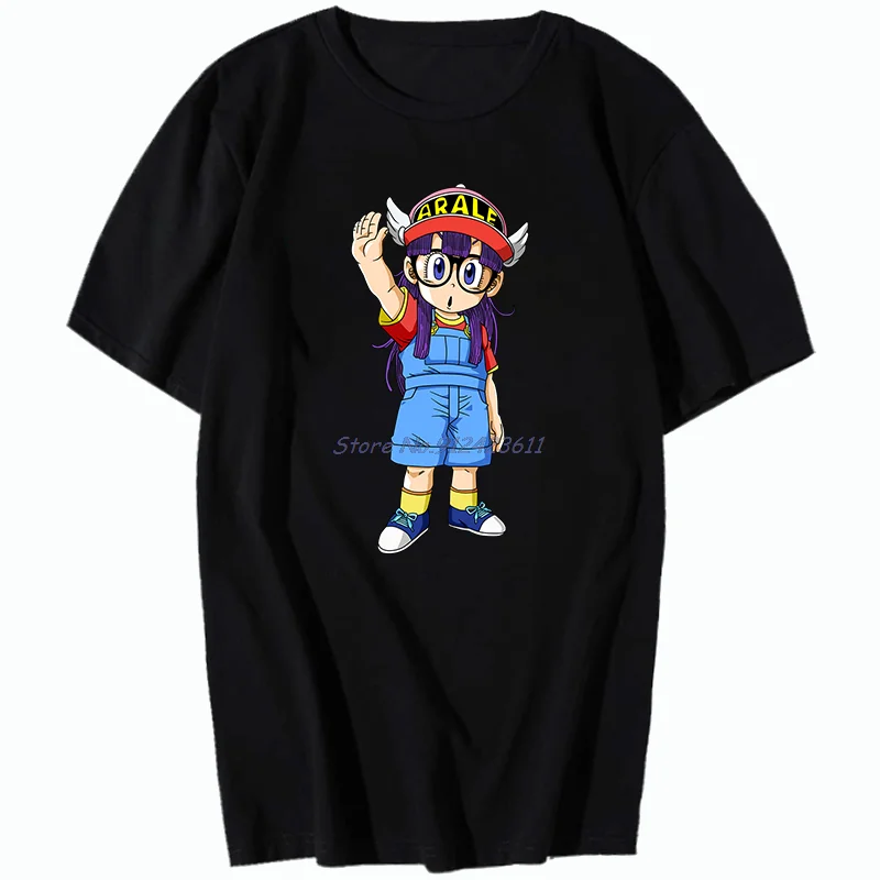 Dr Slump Japanese Manga Arale With Glasses Graphic T Shirts Big Size Short Sleeve T Shirt Tees Tops Cotton Mens Print T Shirt