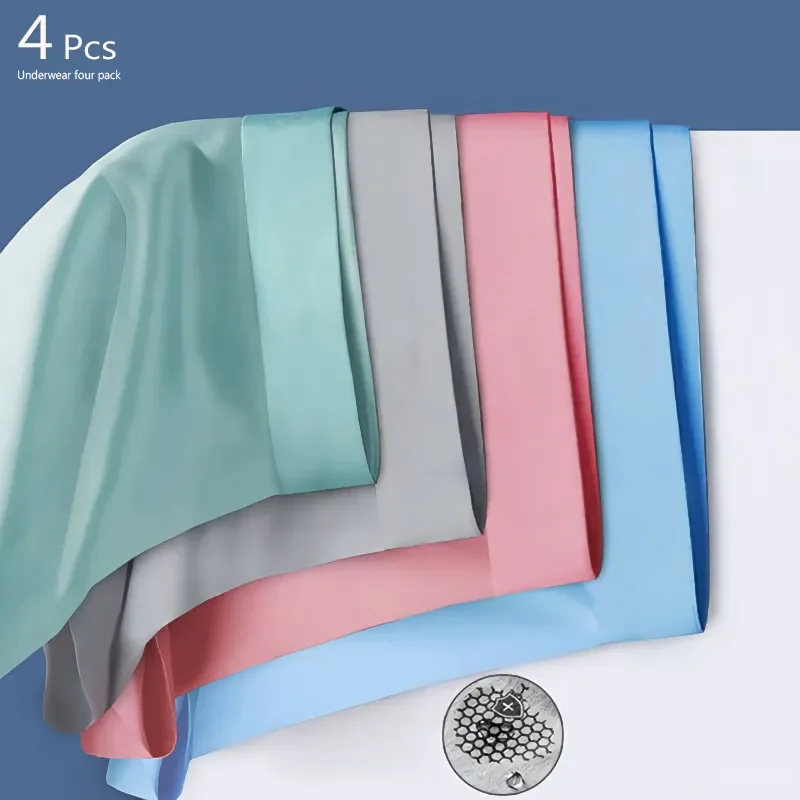 4Pcs/Lot Men Boxers Man Boxers Boxer Thin Smooth Graphene Men Underpants Breathable Men's Panties Ultrathin Underpanties Summer