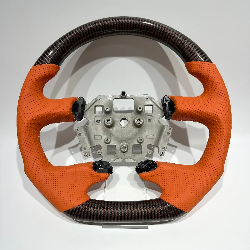 Car Accessories for Falcon FG FGX XR8 Coffee Carbon Fiber Steering Wheel for Ford Xr6 Fg Mk2 Ford Falcon Perforated Leather