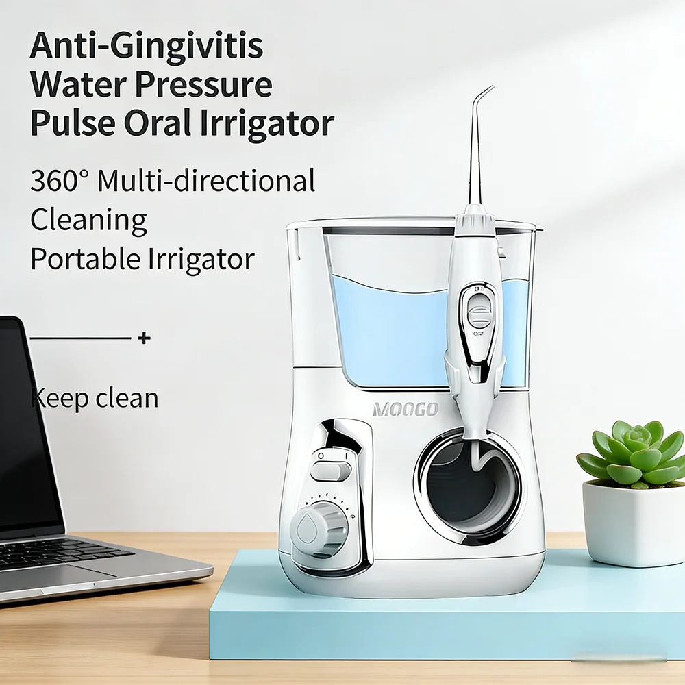 

Home Use 5-Nozzle Countertop Oral Irrigator, Deep Cleaning Dental Spa for Plaque & Food Residue Removal