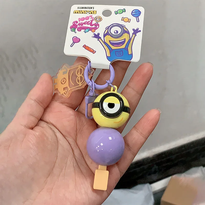 Porte-clés Minions série miel doux, périphérie de dessin animé, pendentif 3d mignon, accessoires cadeau ﻿