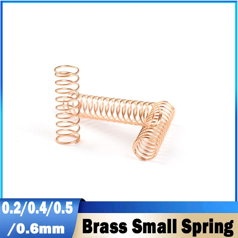 10Pcs Brass Small Spring Wire Dia 0.2/0.4/0.5/0.6mm Conductive Phosphorus Wire Compression Springs Flashlight