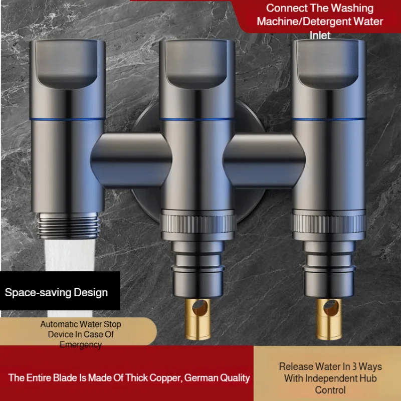 

Трехходовой угловой клапан для стабильного контроля потока воды, многофункциональный переключающий клапан, сантехнические фитинги для стиральной машины