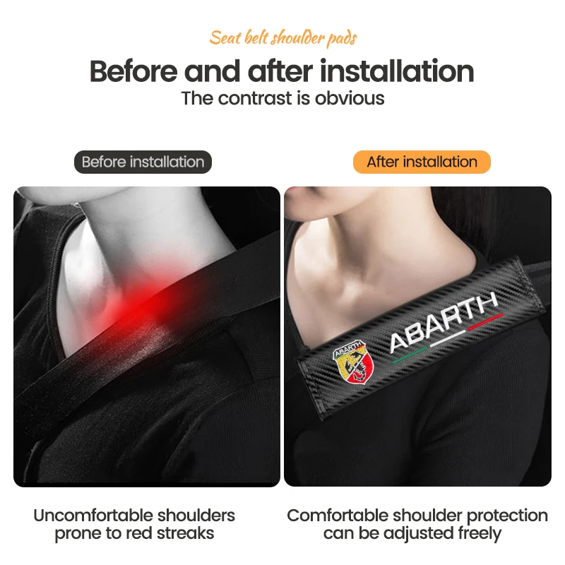 غطاء حزام مقعد السيارة حزام أمان السيارة وسادة السائق حامي الكتف لشركة فيات أبارث 500 تيبو FR بونتو دوكاتو ستيلو باليو برافو #2