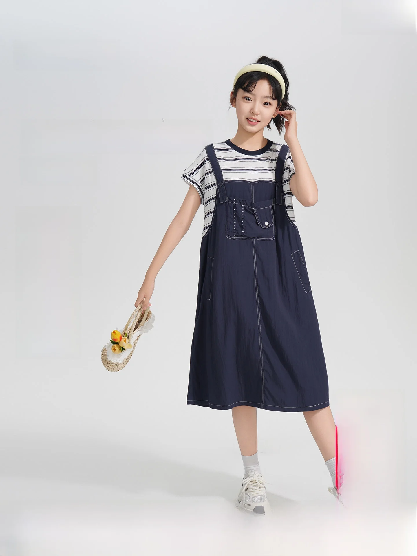 abito-estivo-sottile-stile-uniforme-scolastica-per-ragazze-gonna-lunga-per-studentesse-delle-scuole-medie-in-misto-cotone-e-poliestere-manica-corta