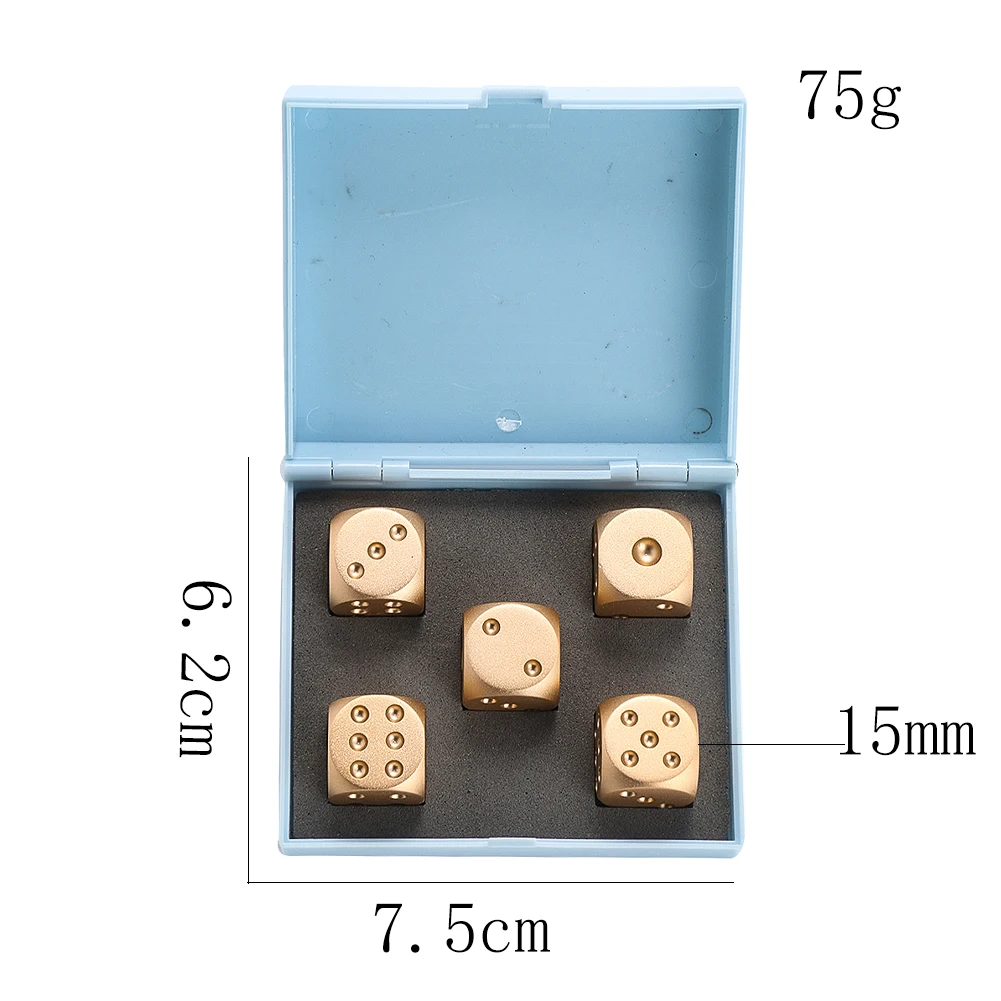 6-sided brass dice 6-sided dice point board drinking game round corner poker bar party accessories D6 with box