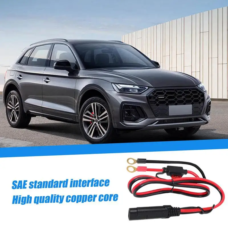 SAE Battery Connector Battery Charger Extension Cable SAE To O Ring Terminal Quick Disconnect Assembly Extension Cable 2-Pin