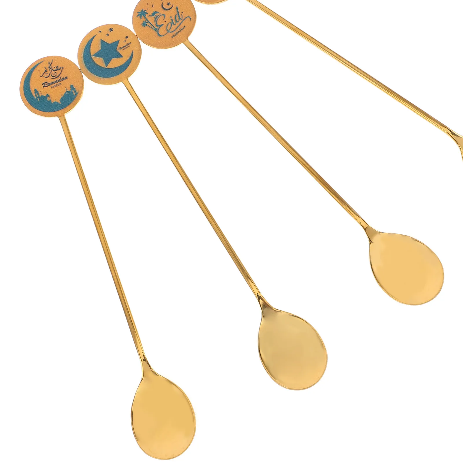 4Pcs Coffee Stirring Spoons Creative Star Moon Stainless Steel Tea Dessert Ice Cream Small Portable Serving Spoons