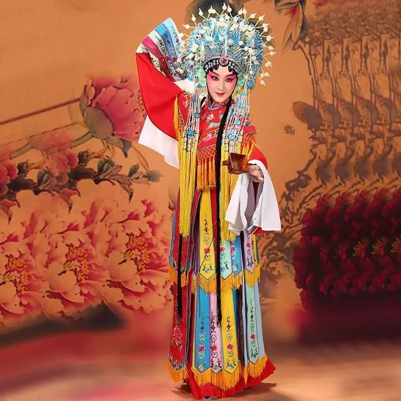 Beijing Opera Costumes Stage Performance Clothes Drunken Golden Branches Empress Dowager Noble Consort Drunken Colorful Ribbons