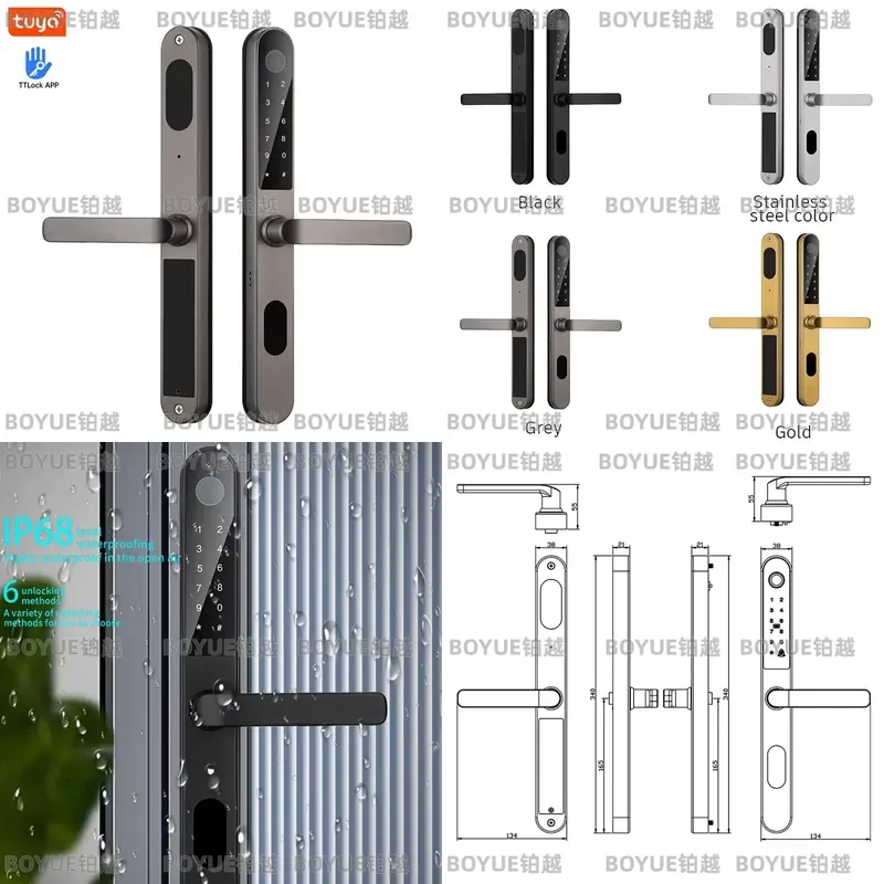 for Tuya TT Lock WiFi Smart Digital Sliding Door Lock 304 Stainless Steel Waterproof Electronic Cabinet Lock No Brand