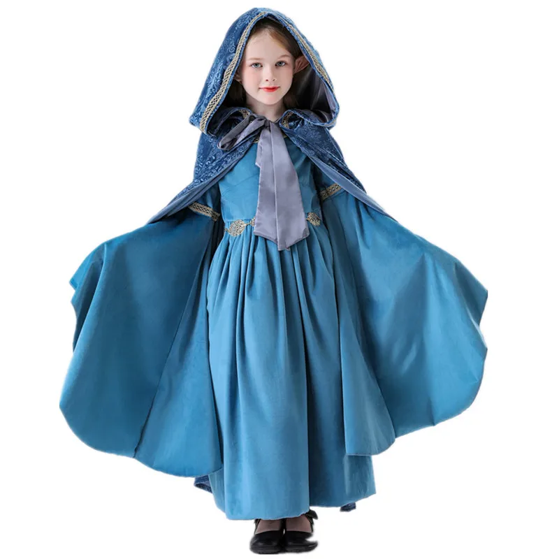 

Детский день, милая волшебная фея Тинкер Белл, эльф, синий фантазийный костюм, вечерние костюмы на Хэллоуин, маленькая красная шапочка, платье для косплея