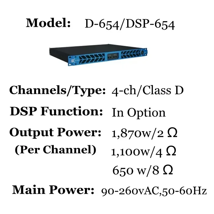 CVR Sound Equipment/Amplifiers/Speaker Professional 4 Channel Power Audio Amplifier