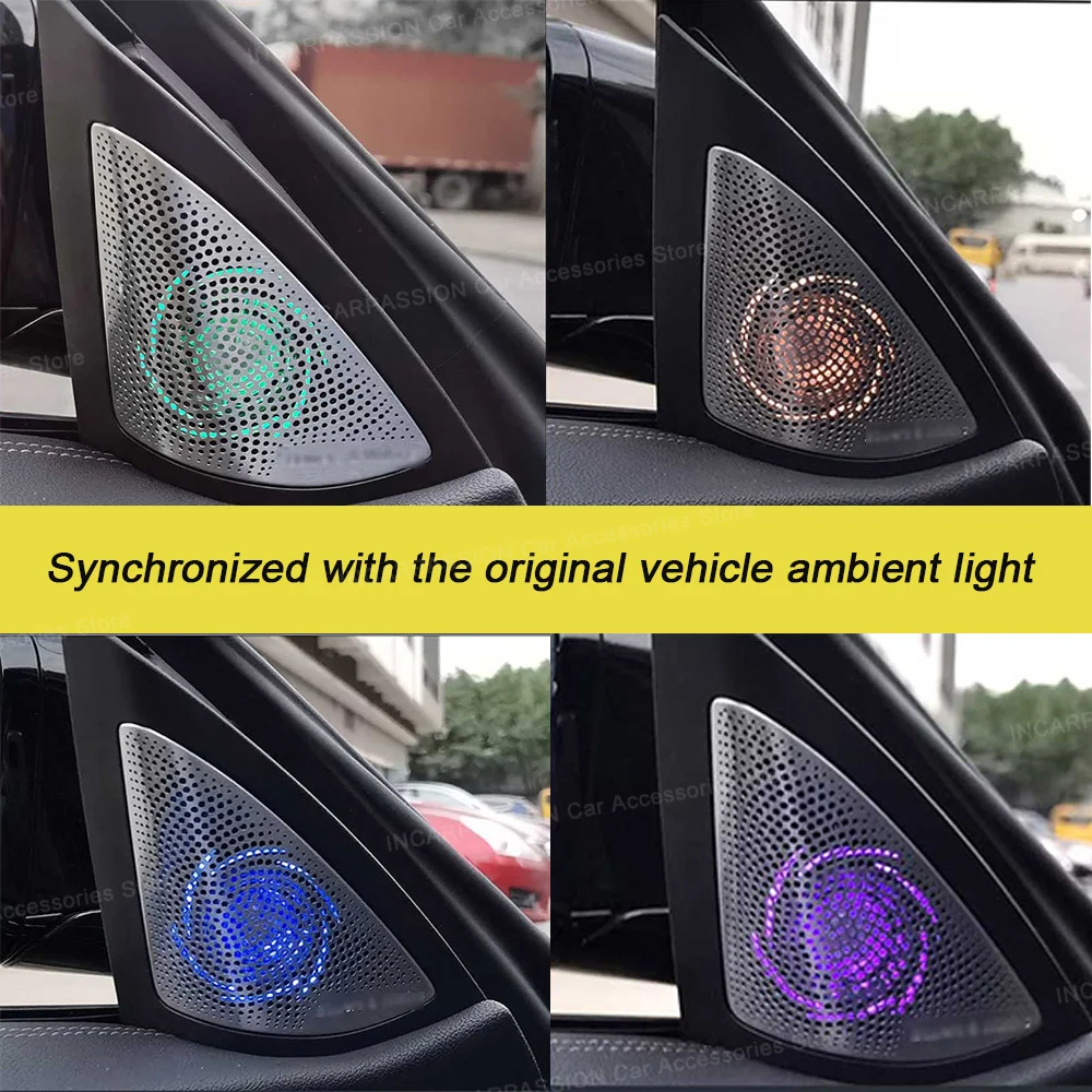 Ambient Light Speaker Cover for BMW 4 Series G22 G23 G26, A‑Pillar Luminous Interior Speaker Trim Upgrade Kit Car Accessories