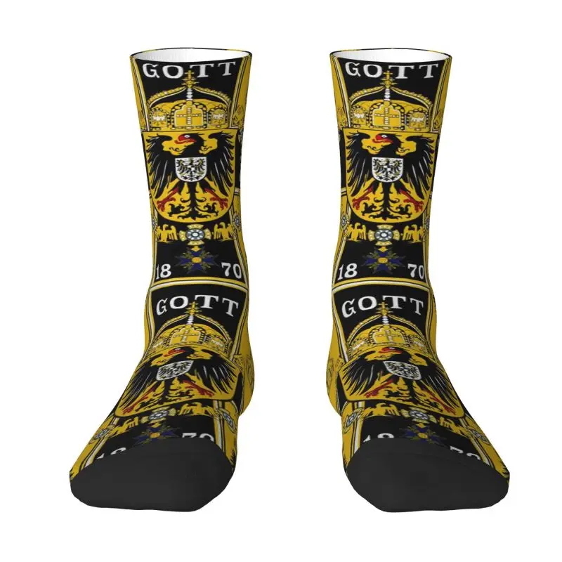 Funny Prussian Battle Flag Of 1870 Socks Men Women Warm 3D Print German Emblem Patriotic Sports Football Crew Socks