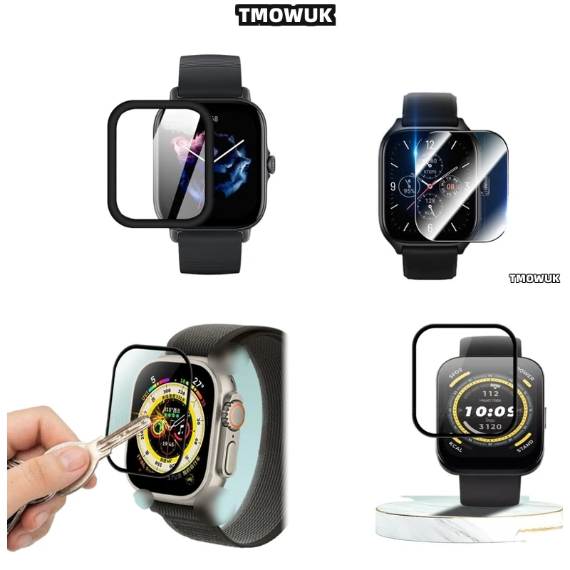 

For Amazfit BIP 3 5 6 U Pro Active Unity GTS 2E 2 3 4 MINI - Durable Soft Flexible Screen Protective Film - 3D Curved Full Cover