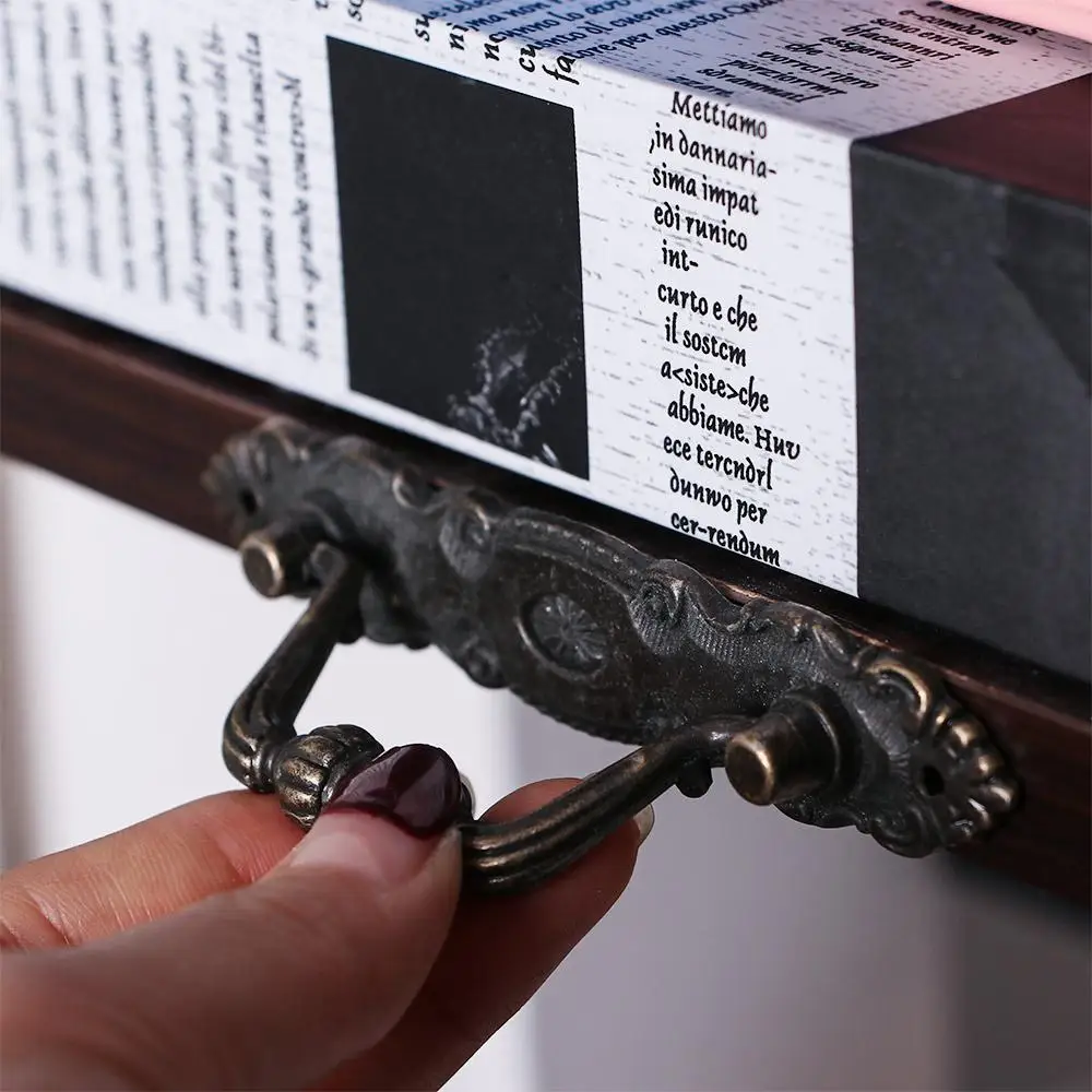 Tiradores de armario de arte Vintage, puerta de tocador, cajones, tiradores de armario de bronce de aleación de Zinc moderno europeo