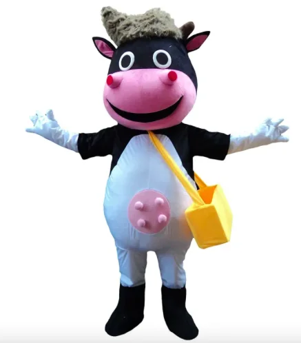 

New Adult Hot Sale Foam Cute Halloween Cow Cartoon Mascot Costume Plush Christmas Fancy Dress Halloween Mascot Costume