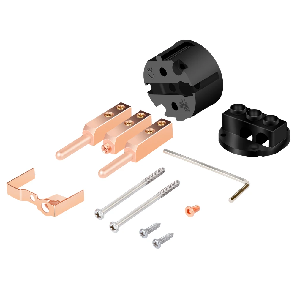 Audiophile E100/F100 99.998% Pure Copper AC Power Plug Schuko Electri jack Hifi EUR Power Plug IEC Connectors supply cable plug