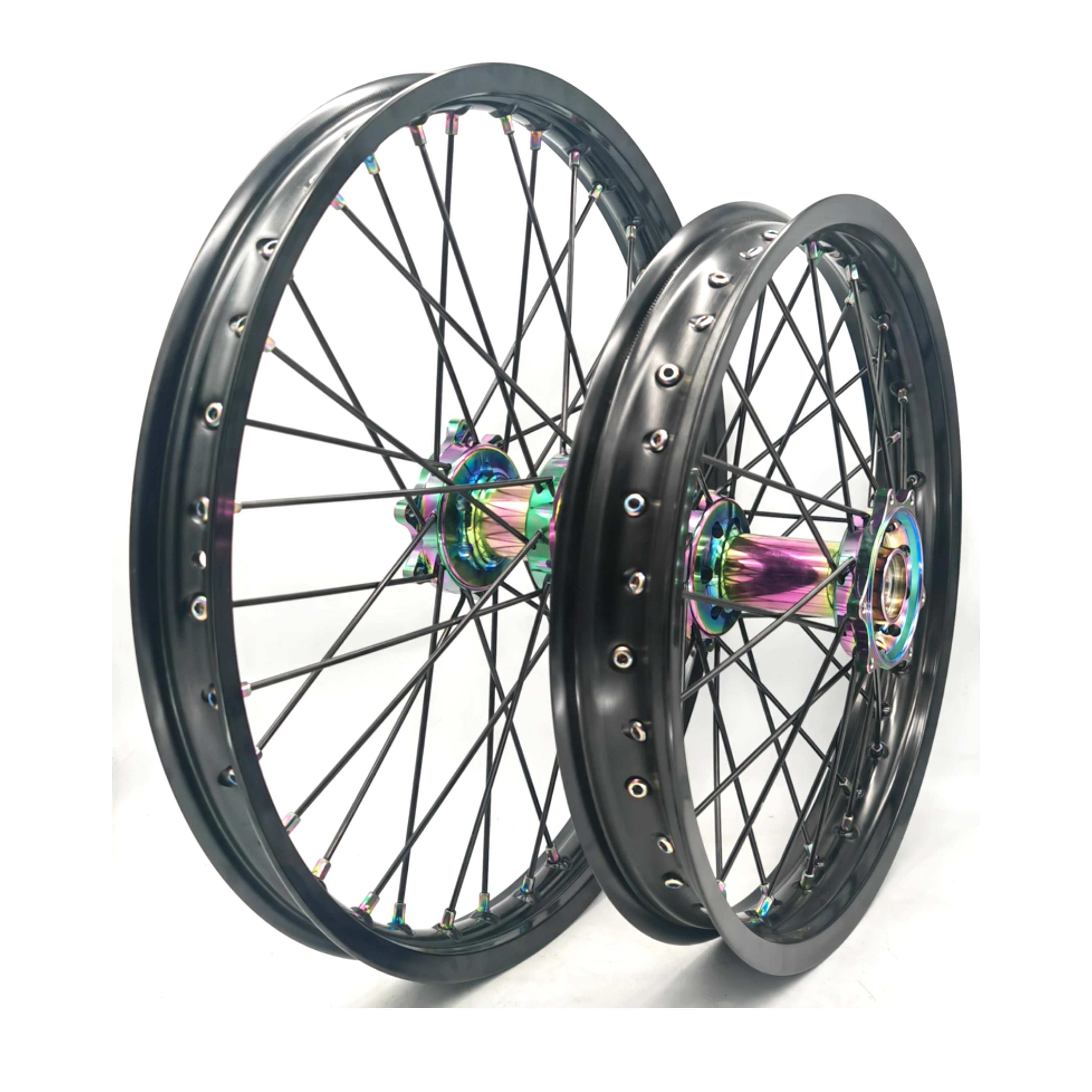 High Performance 18 19 21 Inch Black Rim  Rainbow Hub Electric Wheel Sur Ron Ultra Bee E-Bike Wheels Set Fit Surron Ultra Bee