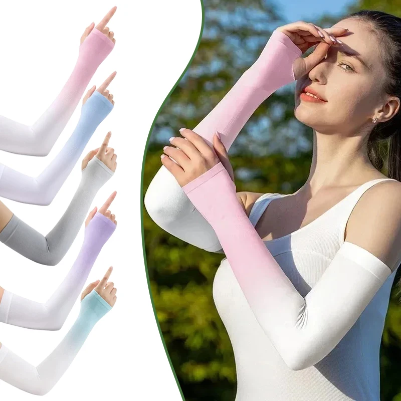 Sonnenschutz-Armstulpen UV-Kühlende Kompressions-Ärmel für Männer und Frauen Radfahren Laufen Outdoor-Sport mit Daumenloch