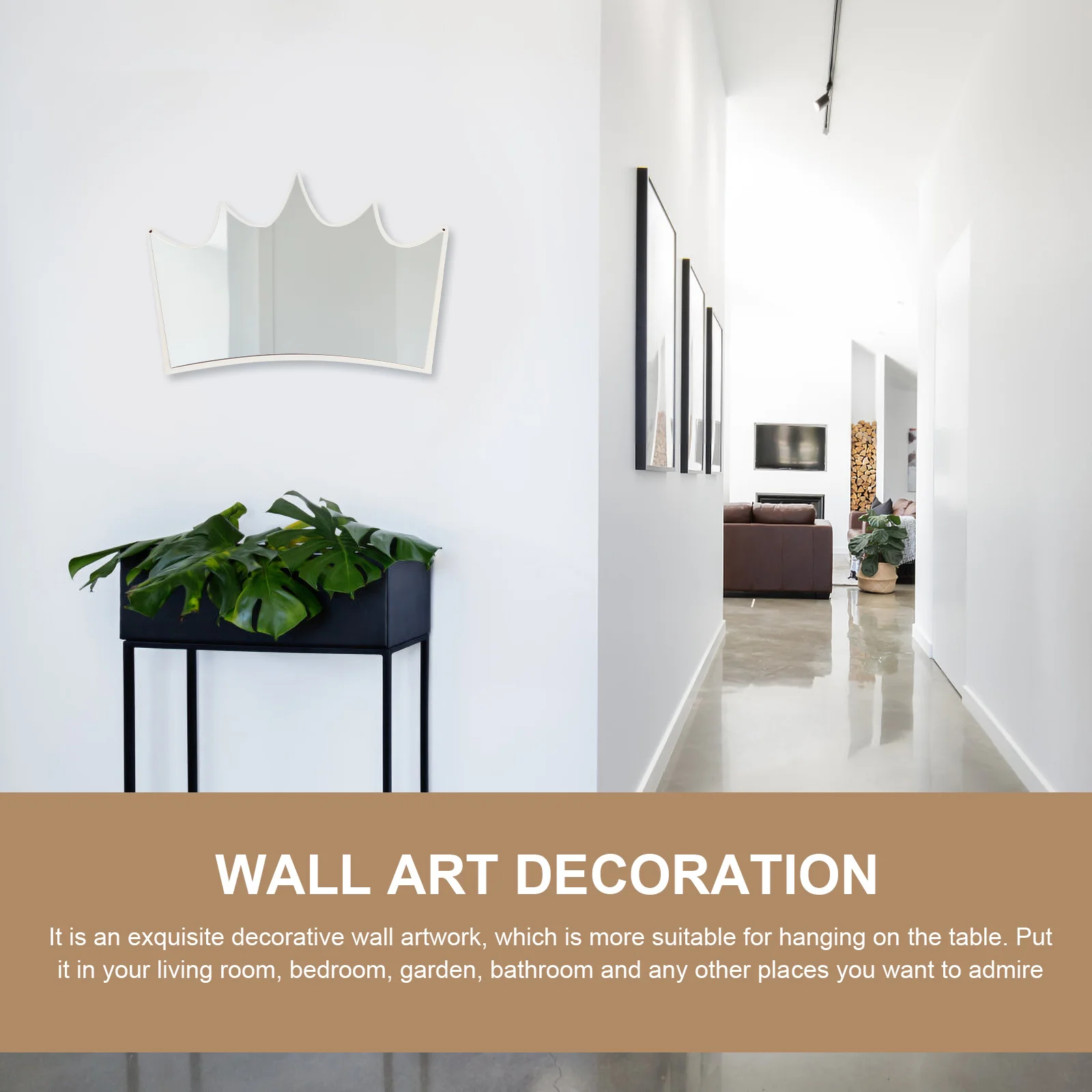 

1 шт., элегантное акриловое зеркало в форме короны, настенный декор, подвесное зеркало в скандинавском стиле, украшение для домашнего декора, гостиной, спальни, стены