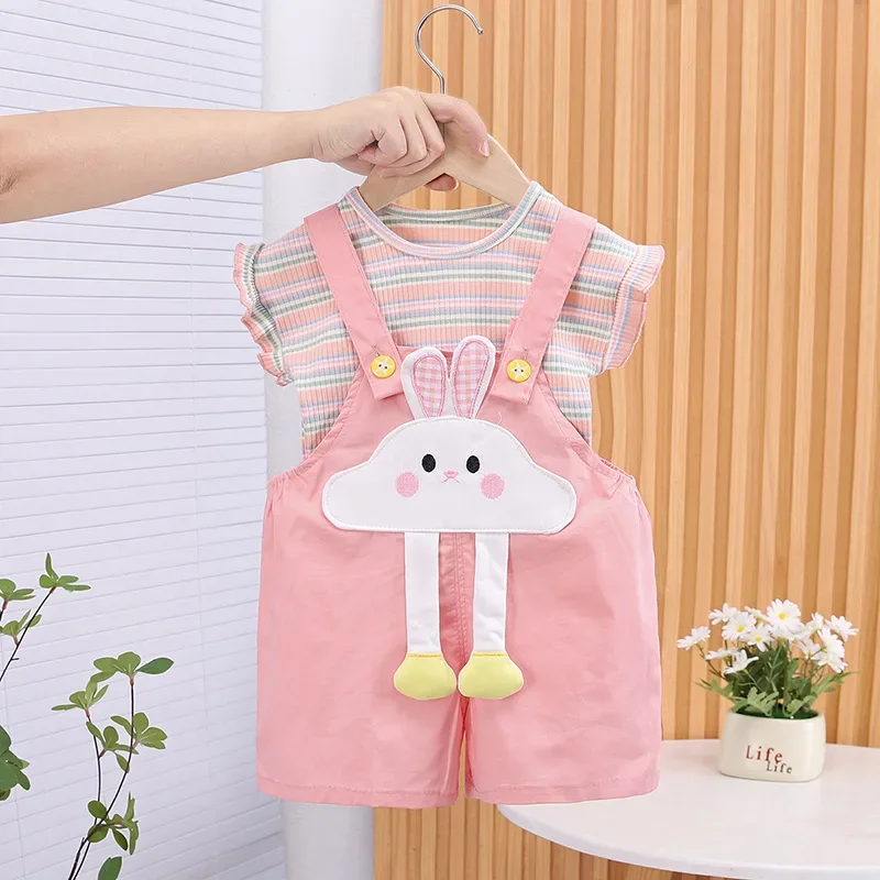 

New Summer Kids Clothing Baby Clothes Suit Children Girls Vest Shorts 2Pcs/Sets Toddler Fashion Casual Costume Infant Tracksuits