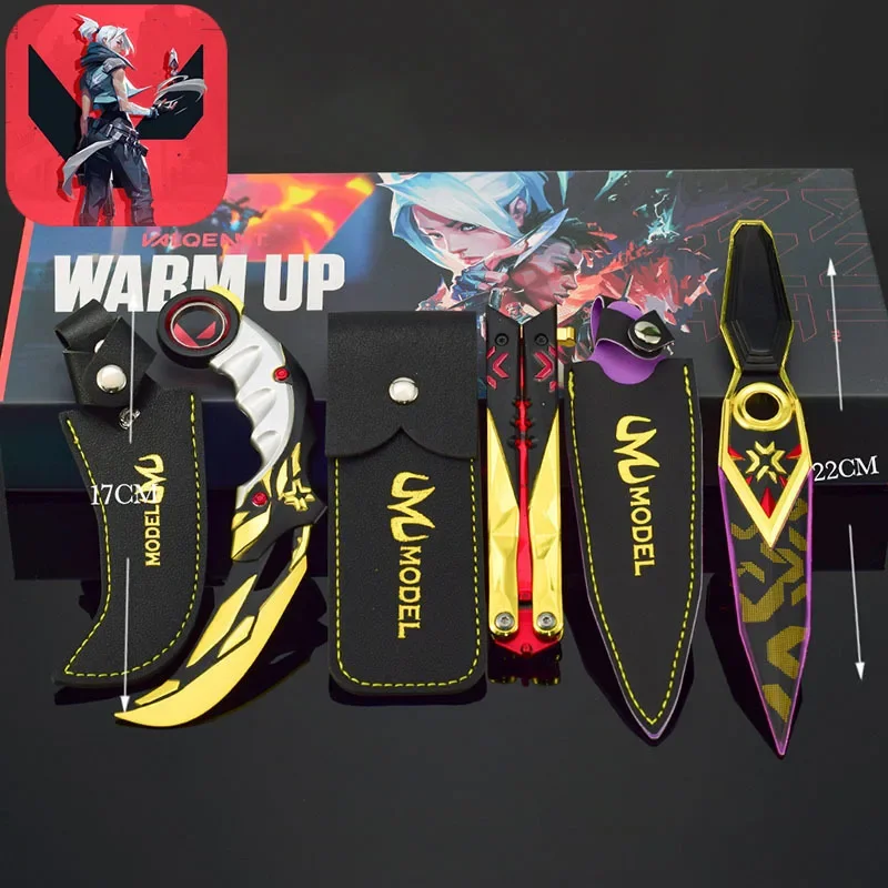 

Valorant Game Weapon Champions 2022 Kunai Karambit Gift Box Set Game Periphery 22cm Metal Weapon Model Toys Boy Birthday Gifts