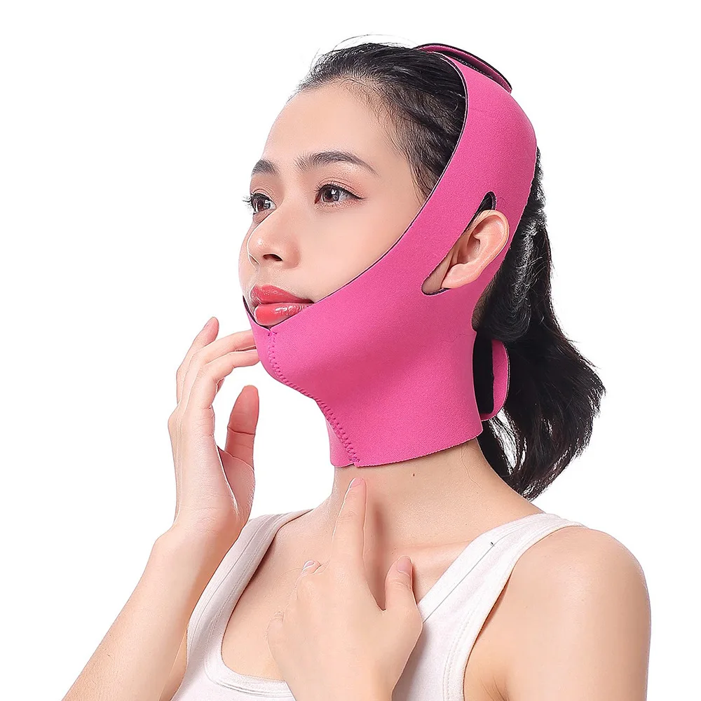 Elastic Face Slimming Bandage V Line Face Shaper Women Chin Cheek Lift Up Belt Facial Massager Strap Face Skin Care Tools Beauty