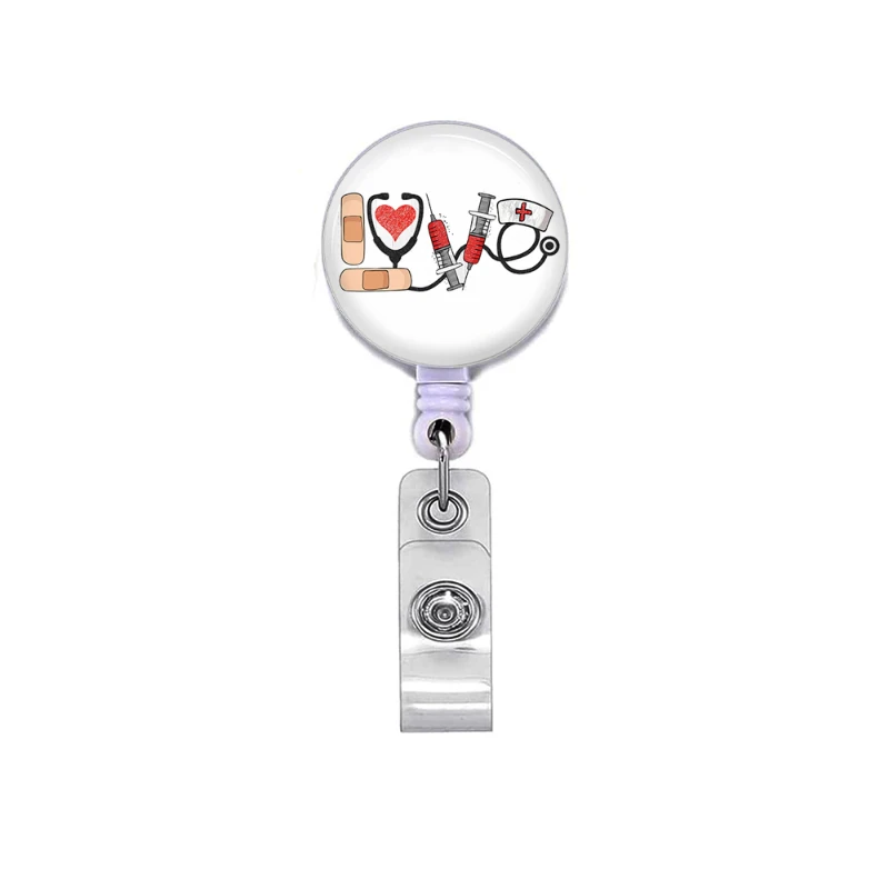 Cartoons Cute doctor Key lanyard Keychain Office ID Card Pass Easy to pull buckle Badge Card Holder key chains