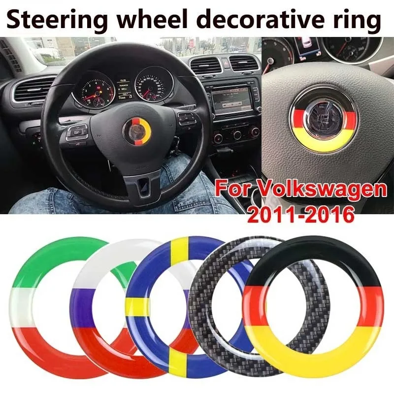 Car Steering Wheel Ring Modification Set,steering Wheel Ring Design Decal Suitable for Volkswagen Golf 6 7 Polo CC Tiguan Passat