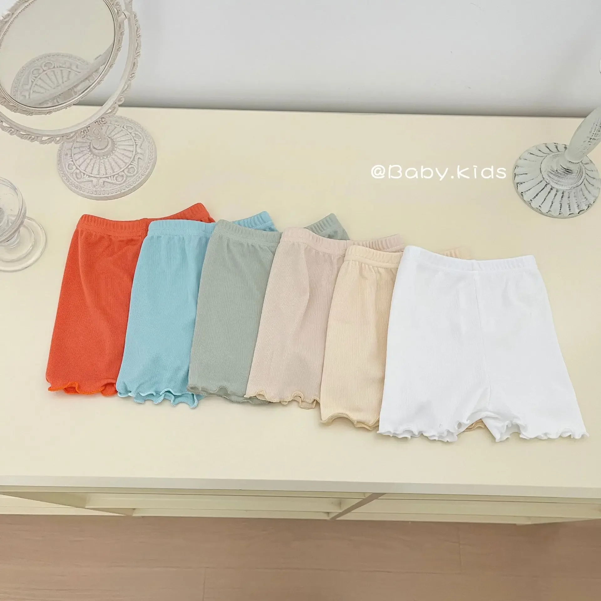 

Girls' Safety Pants, Children's Square Pants, Summer Thin Design, Baby Flat Pants, Versatile Base Shirt for Little Girls