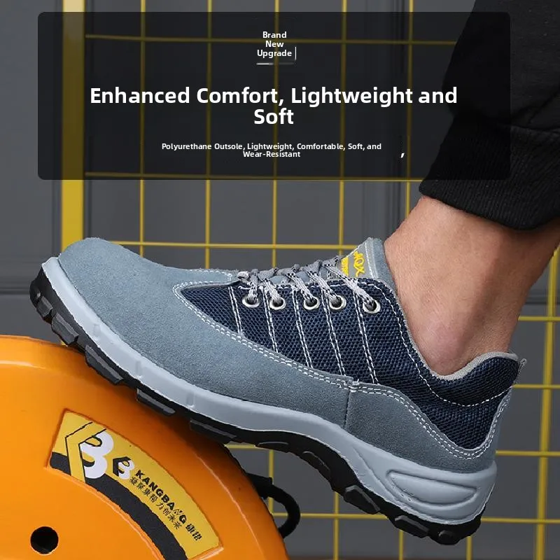 Men's Safety Work Shoes Steel Toe with Anti Crush And Piercing Lightweight Breathable Durable Construction Site Shoes