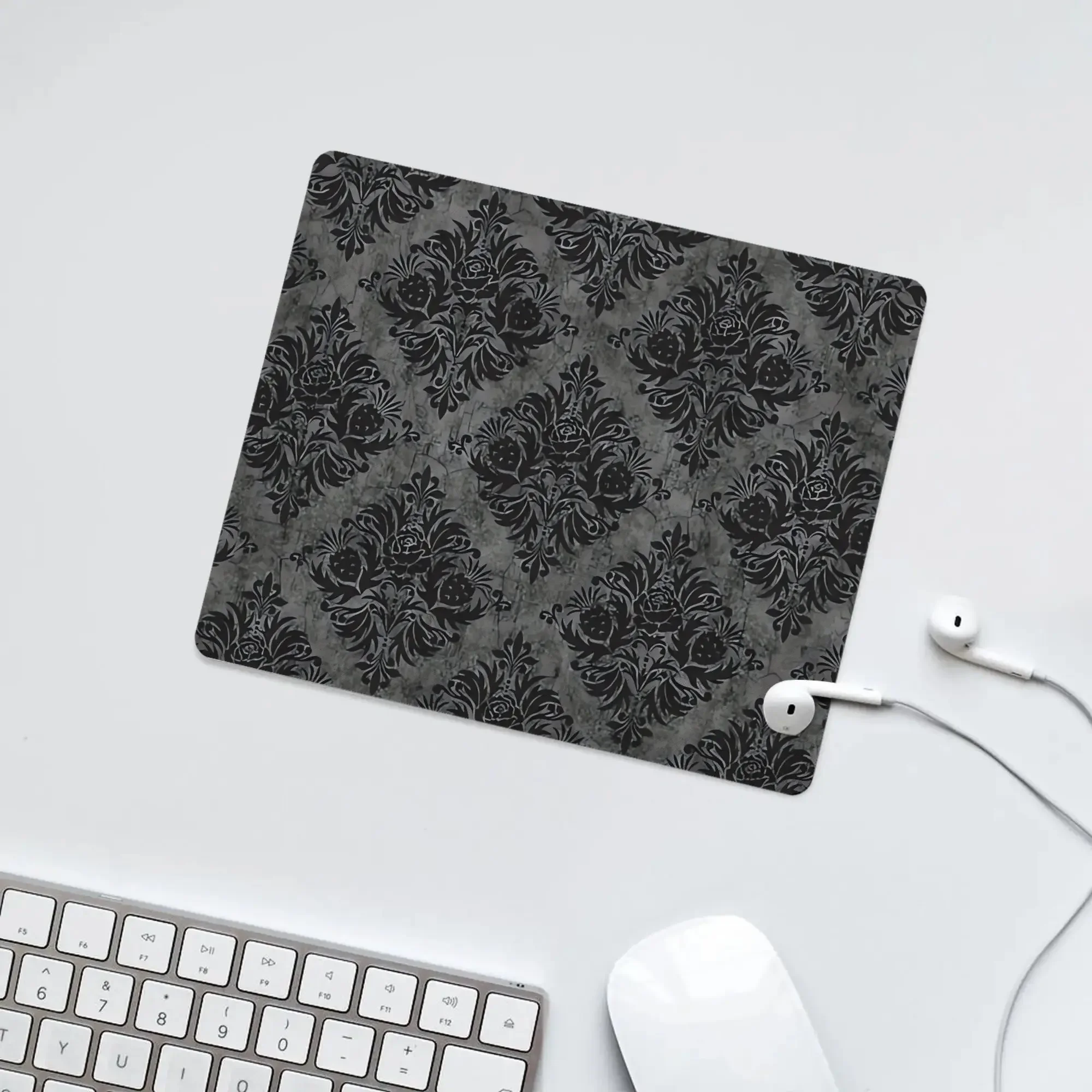 CIFBUY Gaming Mouse Pad XXL Large Desk Mat Gothic Black Damascus Extended Keyboard Tray Wrist Rest Non Slip for Office Home PC