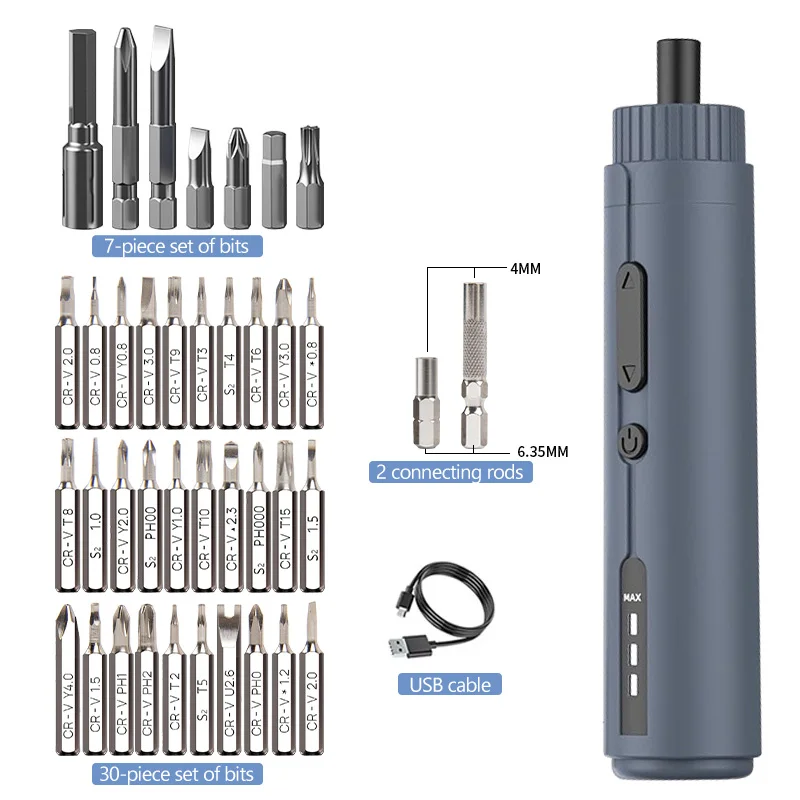 

Mini Electric Screwdriver Set USB Rechargeable Adjustment Power Dril Multi-function Disassembly Torque Repair for Tools Kit