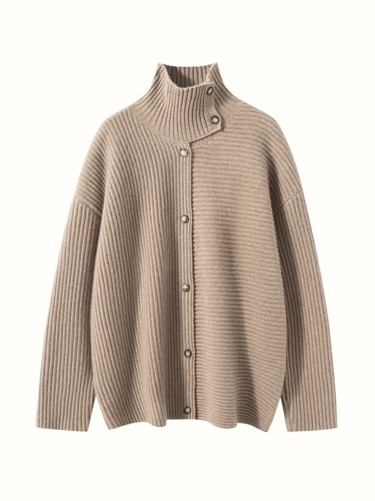 

New Chic Exquisite Cardigan Autumn Winter Women's 100% Cashmere Sweater Soft Warm Simple Elegant Design Efficient Casual Style