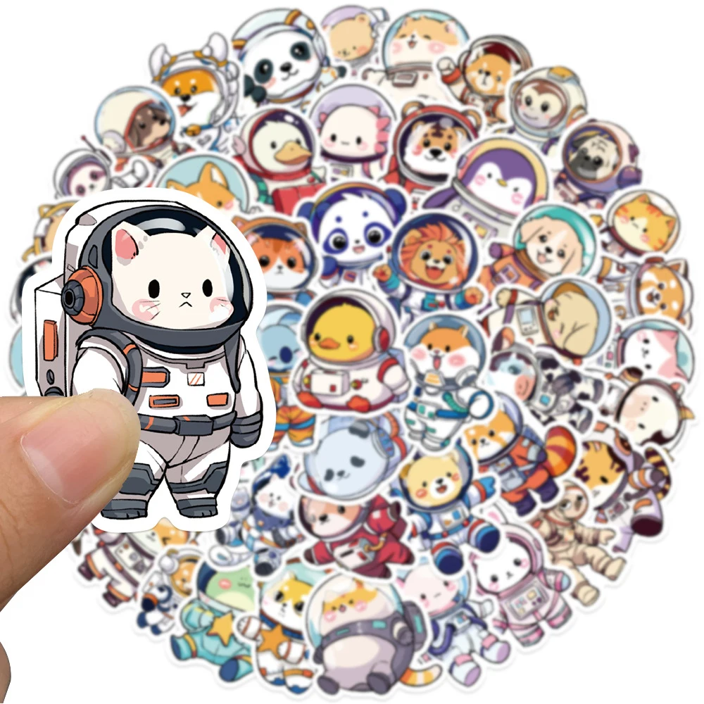 

10/30/50pcs Cartoon Cute Animals Astronaut Graffiti Stickers DIY Notebook Laptop Helmet Aesthetic Decoration Decals Kid Toy Gift