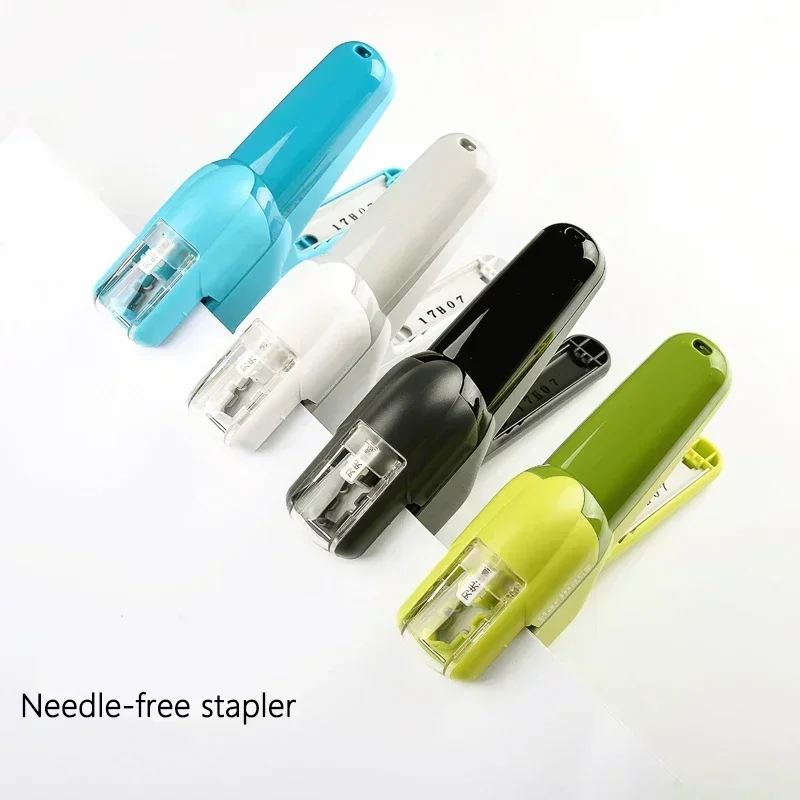 1PC Stapleless Book Paper Stapling Stapler Mini Portable No Staples School Office Supplies