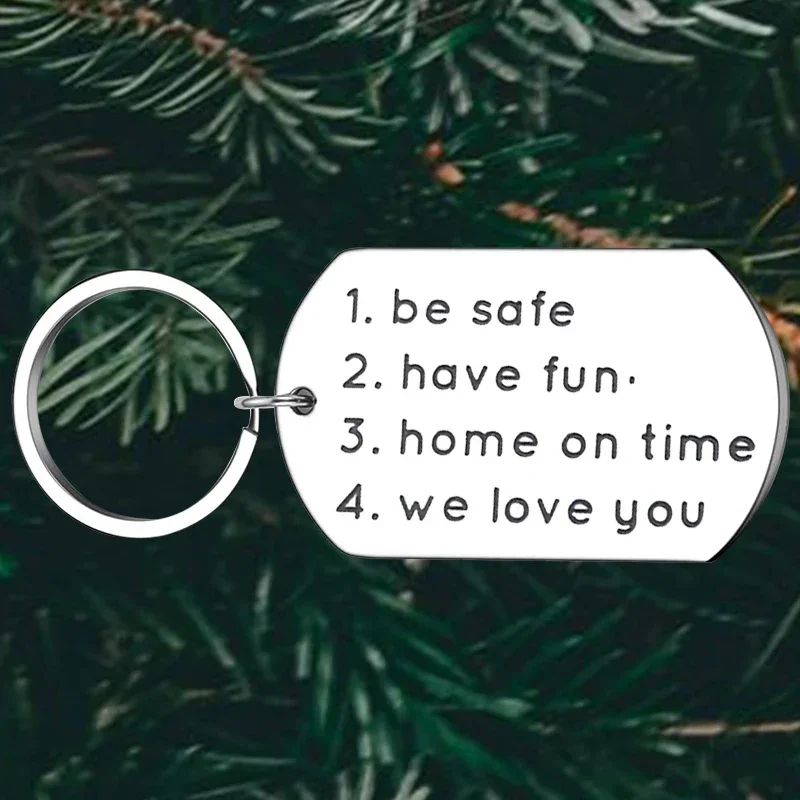Cute New Driver Drive Safe Keychain Daughter Son Husband Inspirational Birthday Graduation Christmas Gift Key Chain Pendant