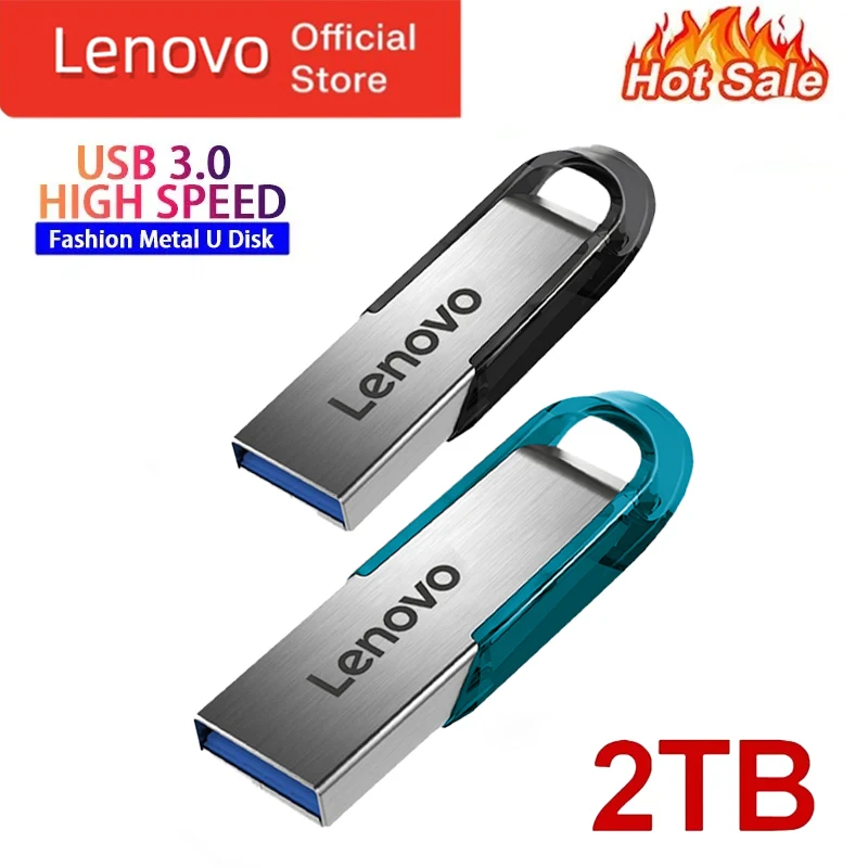 Флеш-накопитель Lenovo 2 ТБ USB 3,0, Металлический Высокоскоростной флеш-накопитель, 1 ТБ, 128 ГБ, Usb-карта памяти, флеш-накопитель 512 ГБ для