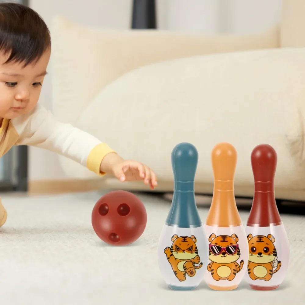 Brinquedos de boliche de interação IParent-child, jogo de bolas de boliche para esportes internos e externos, conjunto de boliche inclui 6 pinos de plástico e 2 bolas