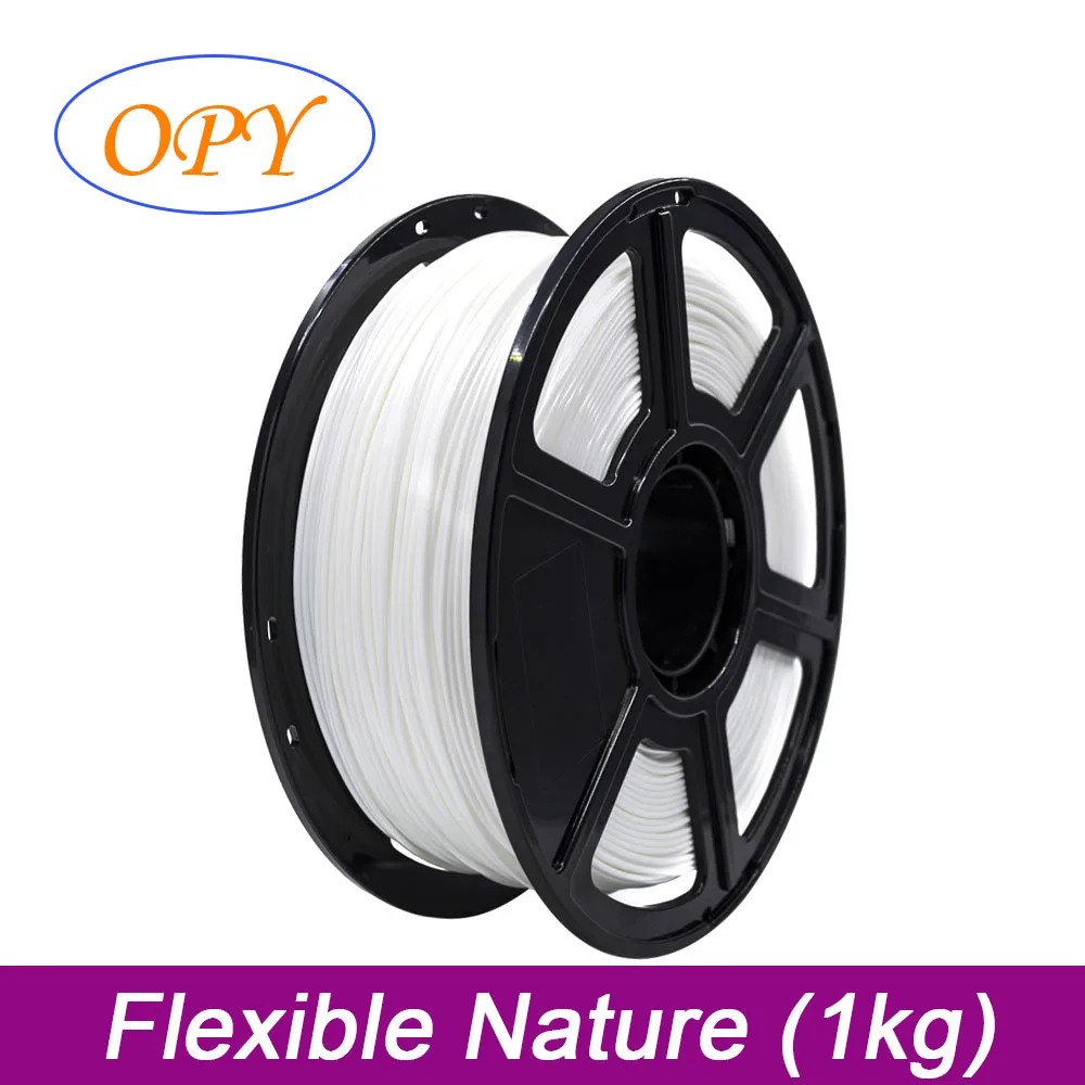 OPY Flexible Filament 1.75mm 3D Printer Printing Filament 1kg 10m 100g Rubber Soft Material for 3d printers Nature Black Blue