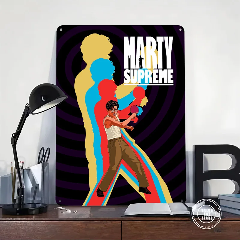 Marty Supreme Movie Poster Customized Vintage Metal Signs Wall Art Retro Tin Plaque for Mancave Decoration Gaming Bathroom Decor