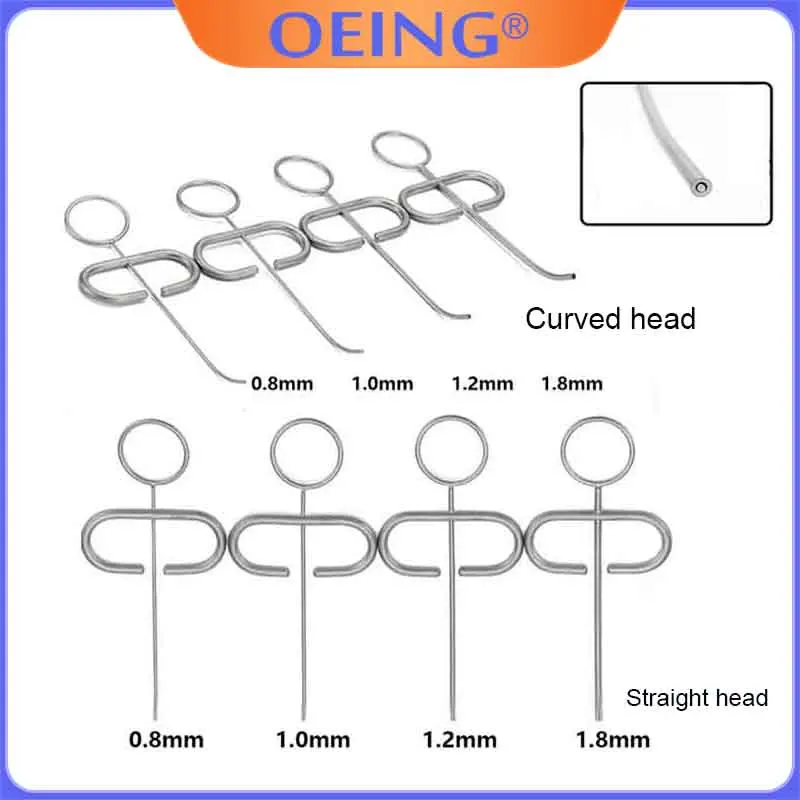 1 Dental MTA Inserter aplikator tulang, kain bintik-bintik bubuk cangkok jarum suntik siku lurus 0.8/1.0/1.2/1.8mm