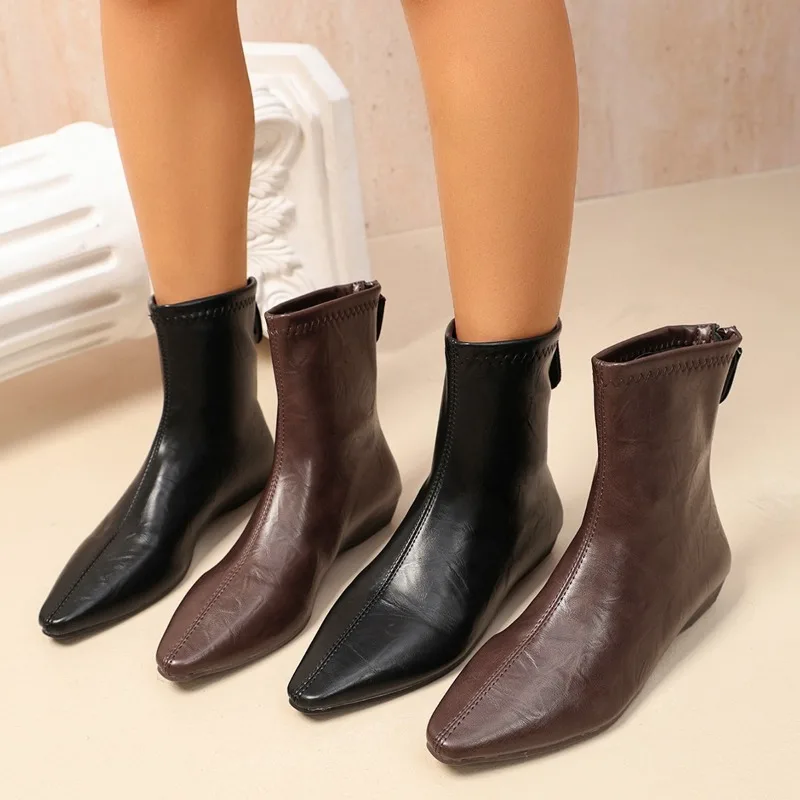 Pointed-toe Short Boots 2026 New Winter Slim Boots for Women