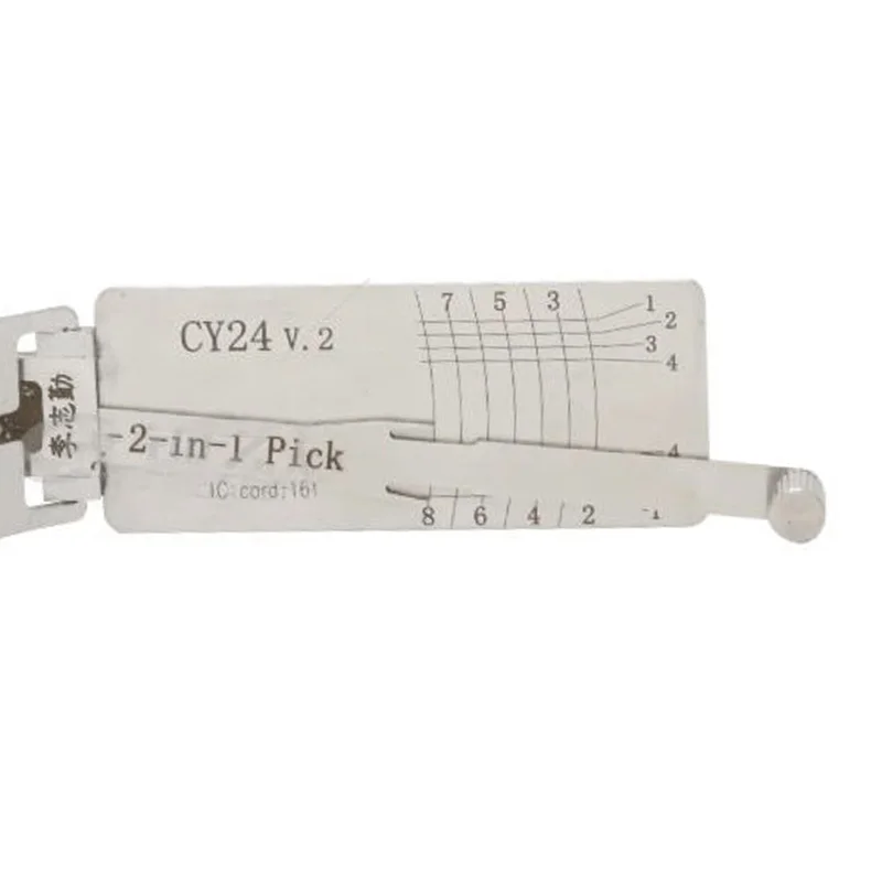 Lishi 2 in 1 CY24 V.2 Lock Pick Decoder Ignition Car Door Opener for Chrysler Sebring and Jeep Wrangler Models Flat milling