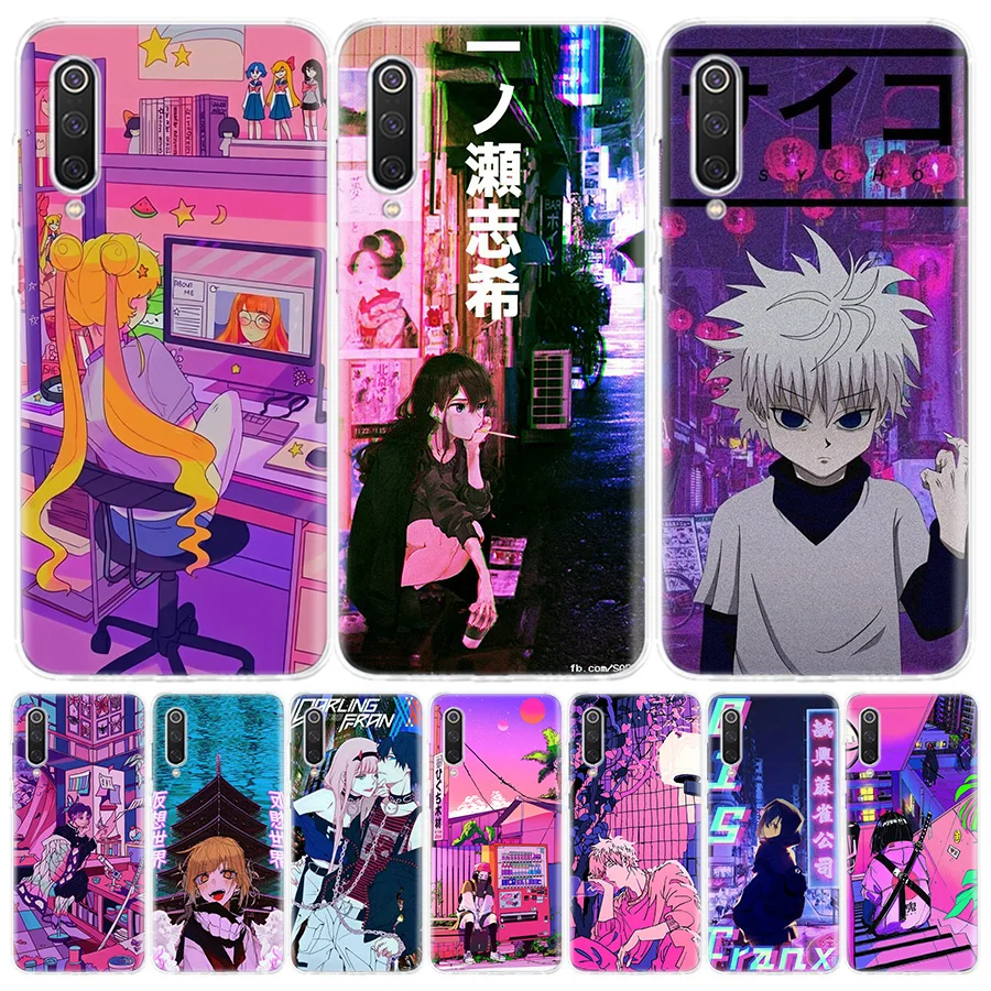 Anime Vaporwave Glitch Hot For Xiaomi Redmi Note 13 12 11S 11 10S 10 Pro Phone Case  11T 11E 9S 9 8T 8 7 Plus Fundas Cover Coque