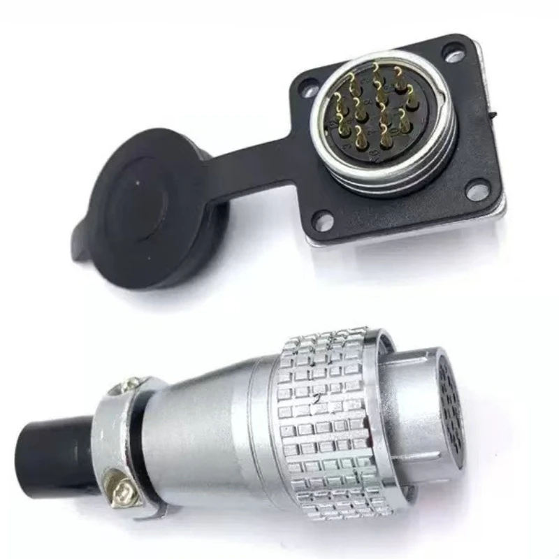 PLS24 WS24 6/10/12/19 Pin Metal Circular Aviation Socket Plug Wire Female Male Wiring Harness Connector