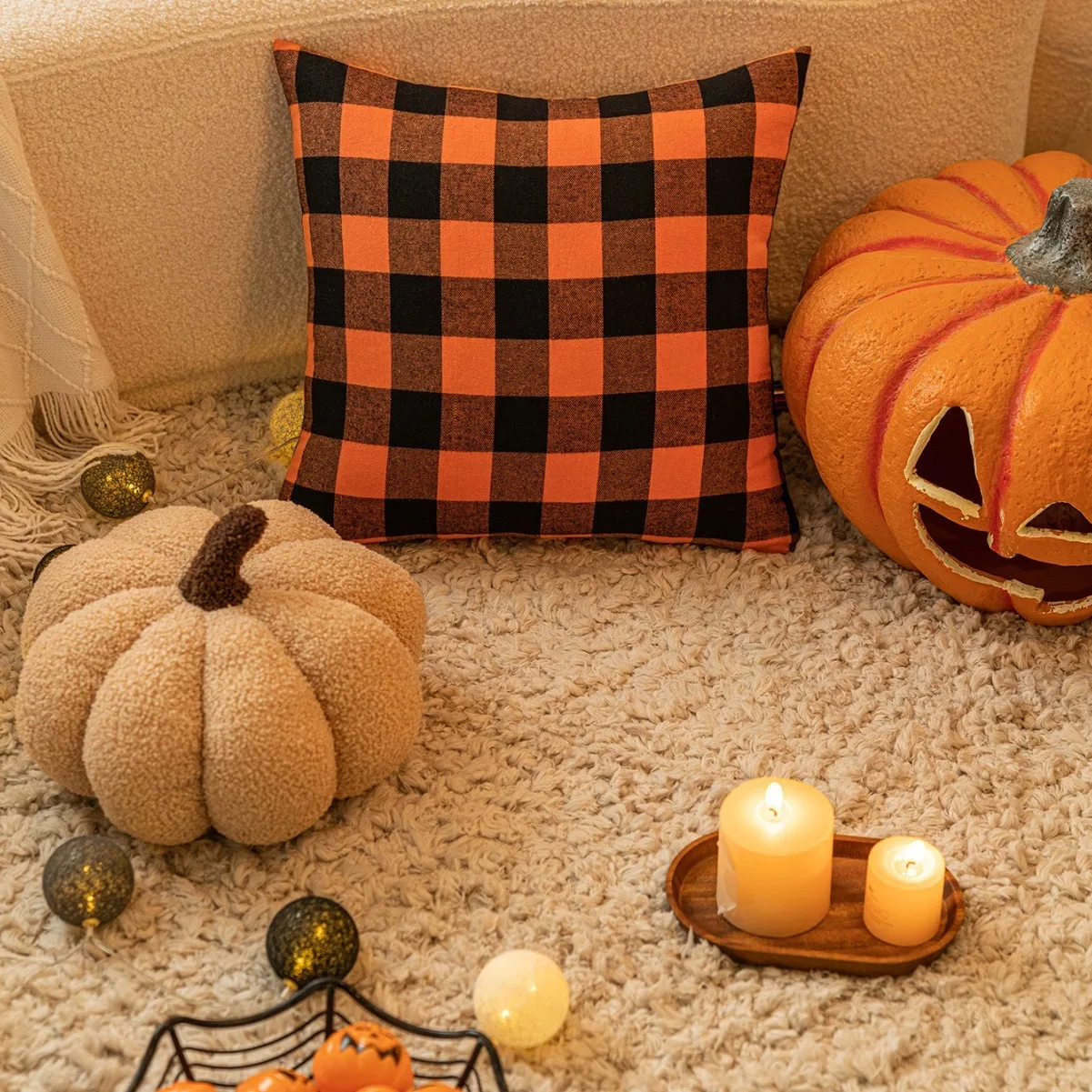 Pumpkin Pillow Plush Toy Creative Sofa Bedroom CushionHome Decoration Halloween Gift Christmas, Halloween, ThanksgivingGift