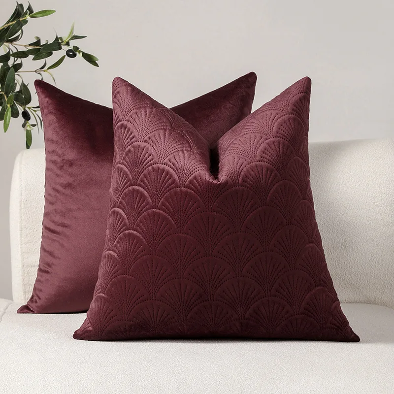 Solid Color Retro Quilted Cushion Cover Dutch Velvet Light Luxury Pillowcase Modern Decorative Design Pillows for Sofa 2025